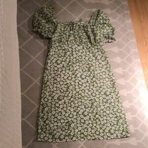 Floral Green Kids Dress